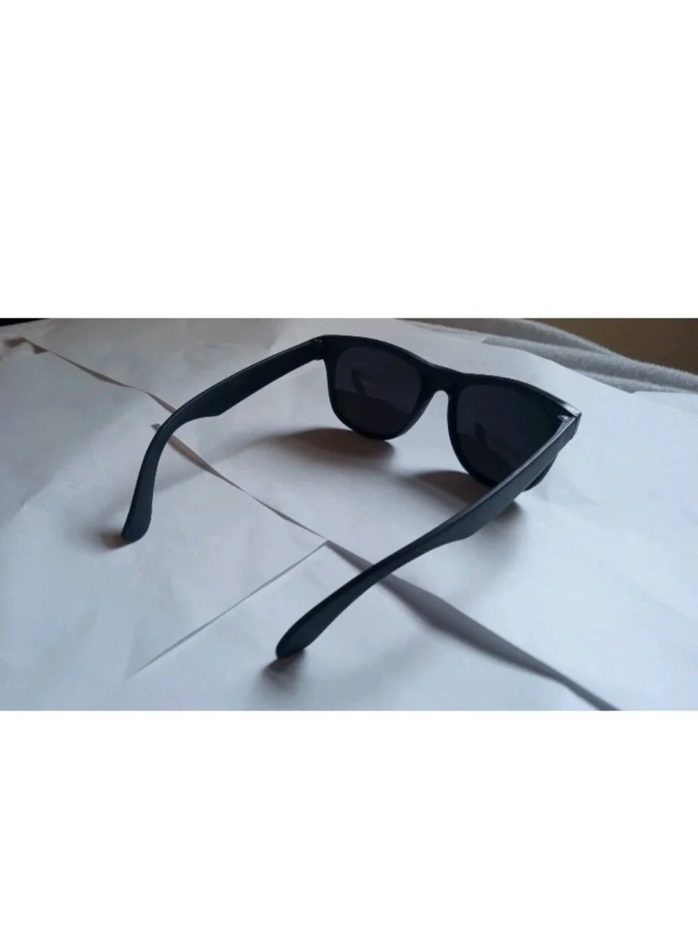 Unmarked Sunglasses Black Plastic Frame Black Tinted Plastic Lenses Classic